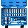 NEIKO, 02512A , Set da 43 pezzi, cricchetto a sgancio rapido (90 denti) e bussole con attacco da 3/8", metriche corte e lunghe 6-24 mm, 6 punti, giunto universale, prolunghe da 9,5 mm, acciaio CrV