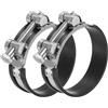 PATIKIL 2 Pezzi Fascette a T 80-85mm Morsetti per Tubi Radiatori | in Acciaio Inossidabile 304, con Cuscinetto in Gomma, per Tubi Intercooler, per Tubi da 3.15-3.35