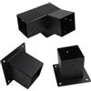 Vibsky Kit di Staffe per Pergola, Set di Staffe da Parete per Tetto Inclinato per Pali da 4x4 Pollici, 3-Via e Unidirezionale con Base, Acciaio Nero - Hardware per Gazebo da Esterno (Set Destro 15°)