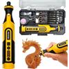 XIFOWE Set smerigliatrice senza fili regolabile a 5 velocità, 7,2 V, mini levigatrice rotativa elettrica senza fili Tepy-C con 59 accessori per forare, levigare e lucidare modelli in resina stampati