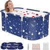 SOONHUA Vasca da bagno portatile pieghevole per adulti, 140 x 60 x 50 cm | Vasca da bagno mobile per doccia e piccolo bagno, isolata a 6 strati, per bagni gelati e hot SPA, stabile vasca di ammollo