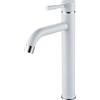 F-DEEN Rubinetto Bagno Lavabo Alto Bianco, F-DEEN Miscelatore Monocomando per il Lavabo in Bagno in ottone, Acqua Calda e Fredda