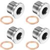 PATIKIL 4 Pcs Tappo Filettato Metrico M20 x 1.5, Adattatore Connettore Per Tubo In Acciaio Inox 304 A Testa Esagonale Interna Con Rondella Di Rame Per Tenuta Olio Gas Acqua