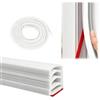 Naruide Guarnizione Porta Blindata Guarnizione Finestra con Nastro Autoadesivo in Gomma Bianco, Antivento, Antipolvere, Isolante Acustico, Resistente e Durevole, Tagliabile su Misura, 6M