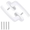 LiuHancsqd 2 Pz Maniglia Finestra Alluminio Bianco, per UPVC | Maniglia di sicurezza con chiavistello girevole e bloccaggio aggiuntivo. Ideale per finestre in PVC