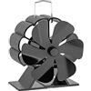 TopHomer Ventilatore a legna, mini stufa a legna a 6 lame Bruciatore a legna Ventilatore da ardere Ventilatore antincendio per bruciatore a legna/bruciatore a legna