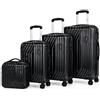 A.M.C. Set 4 Valigie da Viaggio Rigide in ABS con Beauty Case - Set 3 Trolley 4 Ruote Doppie, Valigia Piccola Media Grande, Organizzazione Interna, Chiusura Rinforzata - Set 4 Bagagli