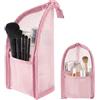 WADUBI Beauty Case da Viaggio Impermeabile, Porta Pennelli Trucco Pieghevole, Organizzatore Trucchi Verticale e Salvaspazio per Lavaggio e Cosmetici, Rosa-1 pezzo