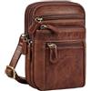 STILORD Tamo 4-in-1 Piccolo Borsello Uomo Pelle Vera - Borse Tracolla, Marsupio da Cintura, Borsello al Collo & Moschettone | Borsa Cuoio Uomi Vintage Multifunzionale Colore:kara - cognac