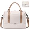 SEAFEW Borsone da Viaggio,Bagaglio a Mano 45x36x20 Easyjet Borsa da Viaggio | Borsa da Cabina Easyjet Borsa Palestra Sportiva Borsa Ospedale Parto con Scomparto Scarpe per Uomo e Donna,marrone beige