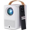 KODAK FLIK HD9 Smart Projector | Mini film portatile bianco per interni ed esterni con app di streaming TV Android, Wi-Fi e Bluetooth, altoparlanti integrati e telecomando vocale