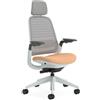 Steelcase Sedia da ufficio ergonomica: Series 1, con Poggiatesta, Pesca | Consegnata assemblata, ruote universali, materiali premium, fino a 150 kg e 190 cm, comfort della seduta.