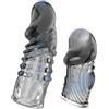 BDSMJOY Guaina TPE 2 pezzi lunga e corta con texture massaggio Uomo (Nero semitrasparente)