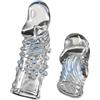 BDSMJOY Guaina TPE 2 pezzi lunga e corta con texture massaggio Uomo (Trasparente)
