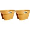Elho Vibia Campana Flower Bridge 40 - Fioriera per Balcone E Esterno - Ø 39 x H 22 cm - Giallo/Honey Yellow (Confezione da 2)