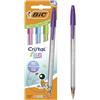 BIC Cristal Fun Colors, penne a punta larga, 1,6 mm, colori assortiti, confezione da 4