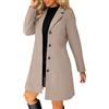 Surttan Cappotto Donna Lungo Elegante Cappotti Caldo con Tasche e Bottoni Inverno | Cappotto in Panno Misto a Colletto Giacca, Soprabito Lungo Monopetto, Giacca Casual Elegante Autunno Inverno per Uscite