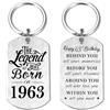 Yobent Regalo per 63° compleanno da uomo 1962, regalo di compleanno per 63 anni, regalo per donne, Happy 63rd Bday Portachiavi lui lei, The Legend was Born in 1962, Argento, 2*1.1inch