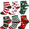 Fascigirl Calzini Natale, 6 paia di Calzini Natalizi Donna Calze Donna Cotone Babbo Natale Deer Fiocco di Neve Pupazzo di Neve Calzini Natalizi Uomo Calze Colorate Uomo Calze Colorate Donna