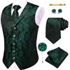 YourTies Gilet da uomo con cravatta, in seta, motivo cachemire, con tasca | Collo a scialle, vestibilità aderente, gilet, cravatta, fazzoletto, gemelli, fermacravatta, spilla da bavero