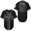 MESOSPERO Biggie Smalls Jersey 10 Bad Boy Camicia 90s Hip Hop Abbigliamento per gli uomini Cucito Film Baseball Jersey Nero Bianco S-3XL - nero - 3XL
