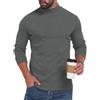 PrinStory Maglia da uomo a maniche lunghe, con scollo rotondo, a collo alto, felpa leggera