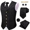 YourTies Gilet da uomo con cravatta, in seta, motivo cachemire, con tasca | Collo a scialle, vestibilità aderente, gilet, cravatta, fazzoletto, gemelli, fermacravatta, spilla da bavero