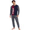 Pyrex Pigiama Uomo Invernale Caldo Cotone Interlock Lungo Manica Lunga | Set Maglia e Pantalone, Maglia Doppia Traspirante, Fondo con Polsino, Elastico Morbido, Taglie M-XXL, Scatola Nera