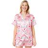 Get Trend Hello Kitty Kuromi Cinnamoroll | Pusheen Pigiama Corto Donna Estivo, Set 2 Pezzi con Camicia a Bottoni e Pantaloni, Regalo Donna