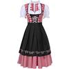 Generico Dirndl Donna Bavarese Vestito Tirolese Tradizionale Allacciatura a Corsetto | Costume Tradizionale Dirndl da Donna con camicetta e Grembiule Germandress Blu Verde