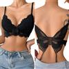 KBRPEY Reggiseno in Pizzo Senza Ferretto per Donna Reggiseno a Farfalla Posteriore Triangolo Elastico Crop Top Profondo Scollo a V Bralette Comodo