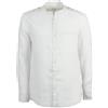 Coveri Camicia lino uomo taglia comoda con collo coreano, Bianco 5XL
