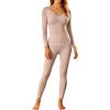 Generic Maglia Termica Donna Intimo Termico Donna Base Layer Maglia Lunga con Coppe Integrate Tessuto Caldo Termoregolante Elasticizzato Seconda Pelle per Sci Montagna