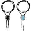 YUWJOOWEE Cravatta da uomo, 2 pezzi, collana da cowboy, accessori da cowboy | Forma rotonda Western Cowboy Bola Bolero Cravatta Forniture Gioielli Occidentali Fatti A Mano Con Lega Turchese Cow