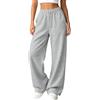 Generico Pantaloni Donna da Jogging Vita Alta a Gamba Larga Sportivi Jogger | Comodi Pantalone Palestra Larghi con Tasche e Coulisse Pantalone Casual Elasticizzati per Yoga Jogging Fitness Running S-3XL