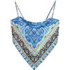 VividMosaic Bandana da donna in raso con stampa cachemire Boho Top Hanky Hem Tie Back regolabile Spaghetti Strap Cami Tube Top