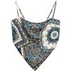 VividMosaic Bandana da donna in raso con stampa cachemire Boho Top Hanky Hem Tie Back regolabile Spaghetti Strap Cami Tube Top