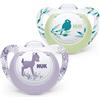 Nuk Nuk Ciuccio Genius Color | 0-6 Mesi | Succhietti In Silicone Senza Bpa | Succhietto Per Neonati| Cervi E Uccelli | 2 Pezzi - 50 g