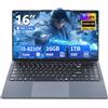 AUKABREX 16 Pollici PC Portatile con Core i5-8210Y Processore, 16GB RAM 1TB SSD, Notebook Win 11 1920*1200 FHD IPS Schermo, Laptop Computer Portatile con Mini-HDMI Type-C USB3.0 WIFI5 BT5.0 Webcam 5800mAh
