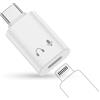 Gaef Adattatore da Lightning a USB C Audio per cuffie per iPhone 17/16/15 Pro | PD Ricarica Rapida/Controllo Linea, Hi-Fi Adattatore USB C a Lightning Compatibile con iPhone Air, i Pad, MacBook - Bianco