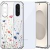 Choeeu ChoosEU Trasparente Cover per Samsung Galaxy A26 5G con Fiori, Blu Rosa | Sottile TPU Silicone Trasparente Custodia, Disegni Colorate Fiore Fiori Motivo, per Ragazza, Antiurto Protettiva Morbido Case