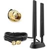 Diyuna Antenna Wi-Fi 6E, amplificatore RP-SMA Tri-Band 12dBi con base magnetica, 2 m