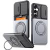 GoodcAcy Cover Outdoor per Samsung Galaxy S23 Ultra Magnetica Rigida con Supporto 360° [con protezione fotocamera scorrevole], Militare Antiurto Custodia Resistente Protettiva Sottile Case，Grigio