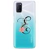 Mixroom - Cover Custodia Case In TPU Silicone Morbida Sfondo Trasparente Per OPPO A96 4g (No 5g) Fantasia Iniziali Lettera E con fiori