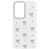 YANJIEER Cover Glitter per Samsung Galaxy A36/Galaxy A56/Galaxy A37 5G, Custodia Trasparente Ondulata con Cornice Fotocamera Strass, Fiocchi a Pois, TPU Antiurto per Donne e Ragazze Chiaro