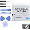 Acxilexy Batteria ad alta capacità NP-40 da 3,7 V e 1500 mAh, Compatibile con Videocamere e Fotocamere Casio Serie Z400, EX-Z