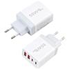 Wafuesh Set di 2 caricatori rapidi multiporta USB-C e USB-A ad alte prestazioni da 55W - alimentatore universale a 4 porte con PD e QC per iPhone 16 a 11 serie, iPad, tutti i dispositivi mobili compatibili