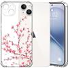 Choeeu ChoosEU Trasparente Cover per iPhone 14 con Fiori, Sakura Rosa | Sottile TPU Silicone Trasparente Custodia, Disegni Colorate Fiore Fiori Motivo, per Ragazza, Antiurto Protettiva Morbido Case
