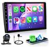 podofo 4G 64G Podofo 9 Autoradio Carplay Android Auto Bluetooth, DSP,Wifi GPS Navi RDS/FM Radio,1280 * 720, Android 13 Radio 2 din con telecamera posteriore AHD