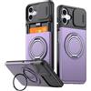 GoodcAcy Cover Outdoor per Samsung Galaxy S23 Ultra Magnetica Rigida con Supporto 360° [con protezione fotocamera scorrevole], Militare Antiurto Custodia Resistente Protettiva Sottile Case，viola